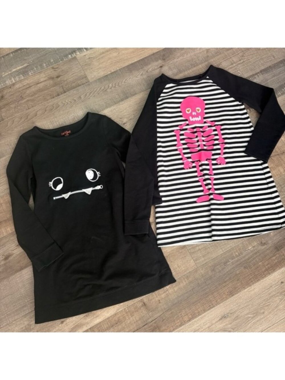 BUNDLE | (2) Cat & Jack Halloween Casual Dresses | Girls SZ 7/8 Long Sleeves